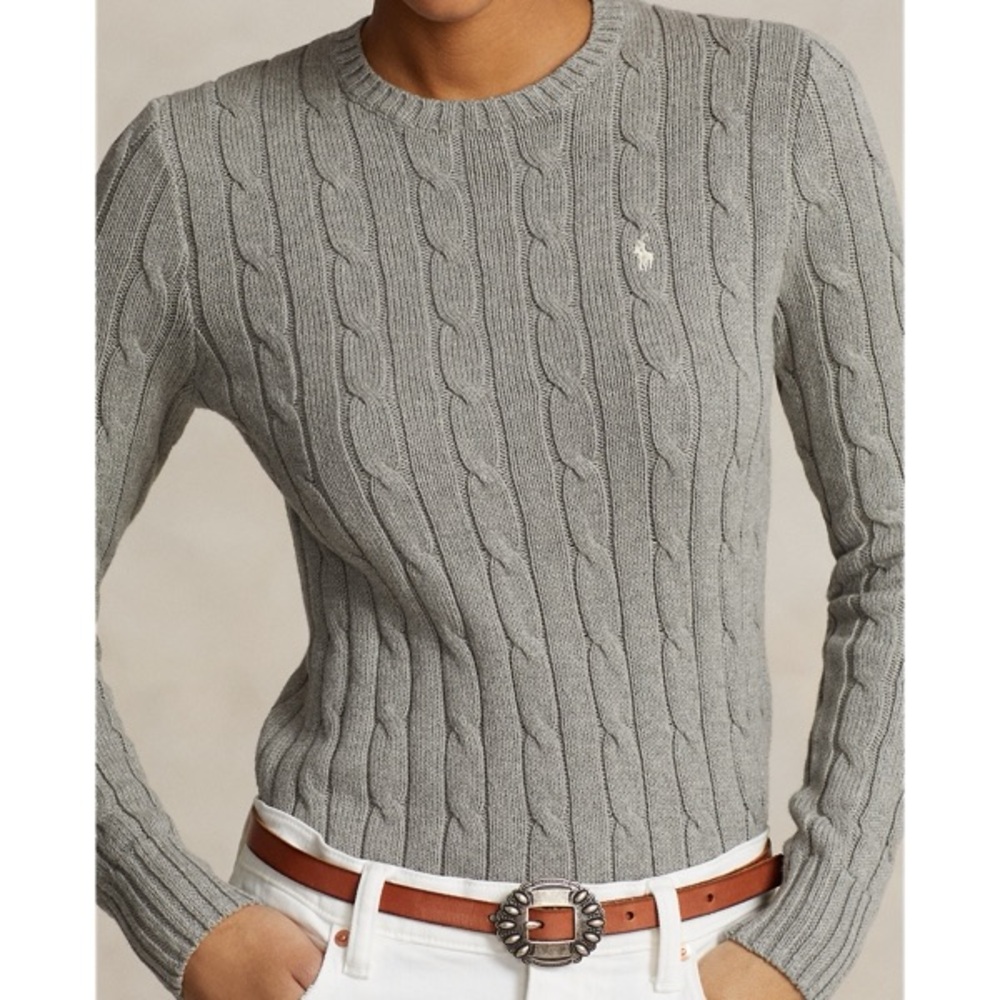 Ralph Lauren Gray Cable Knit Sweater
